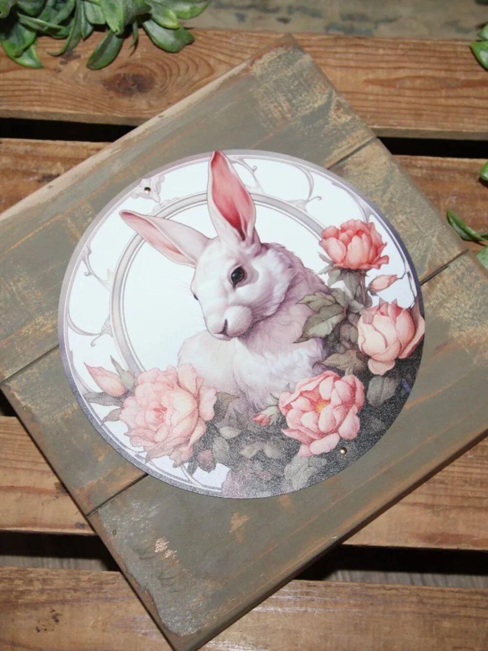 NEW Shabby French Country Farmhouse Cottage Bunny Rabbit & Floral Wall Decor